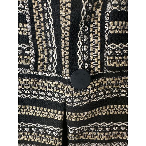 CHICO’S Black Gold Tweed Striped Metallic Long Jacket Blazer Womens Chico Size 0 - Picture 6 of 11